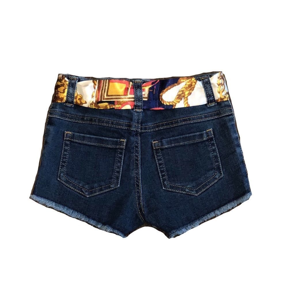 Toddler Denim Shorts W/ Scarf Belt - Picture 2 of 5